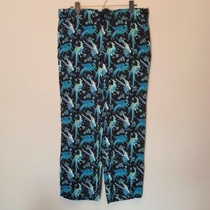 LOFT peacock print pants